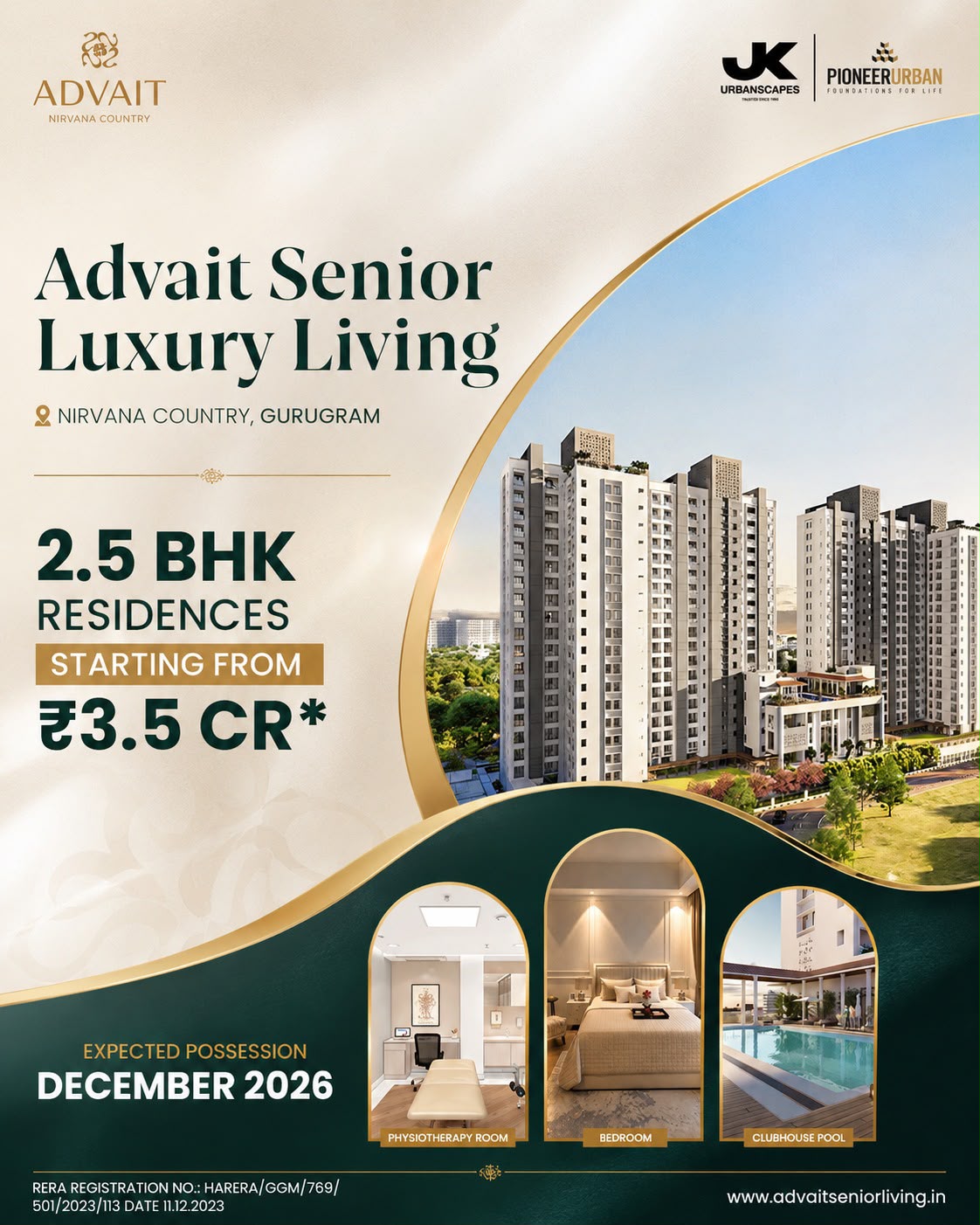 Discover Luxurious Living at Advait Senior Living || Secure Your 2.5 BHK in Gurugram Now || Book Your Dream Home Starting at ₹3.5 Cr Update