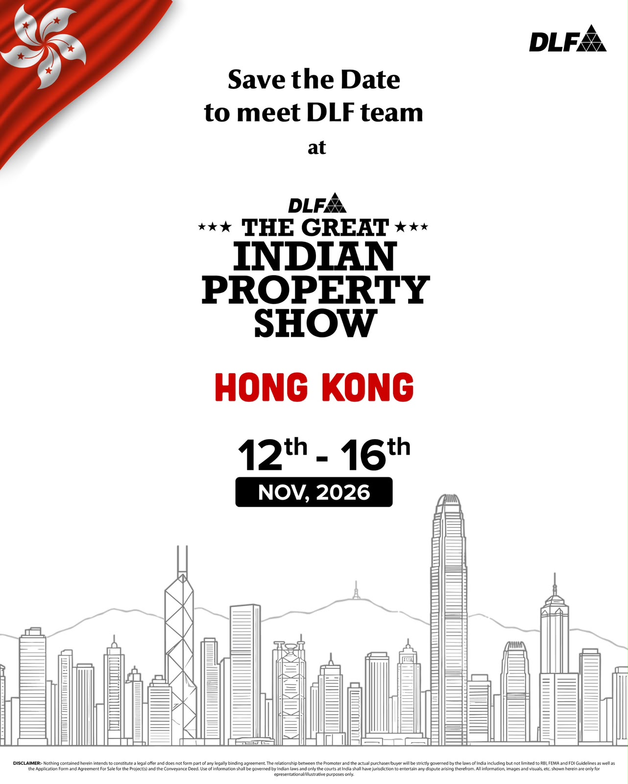 Meet DLF at The Great Indian Property Show Hong Kong || Save the Date for DLF in Hong Kong || Join Us: DLF Property Event Nov 2026 photo 1