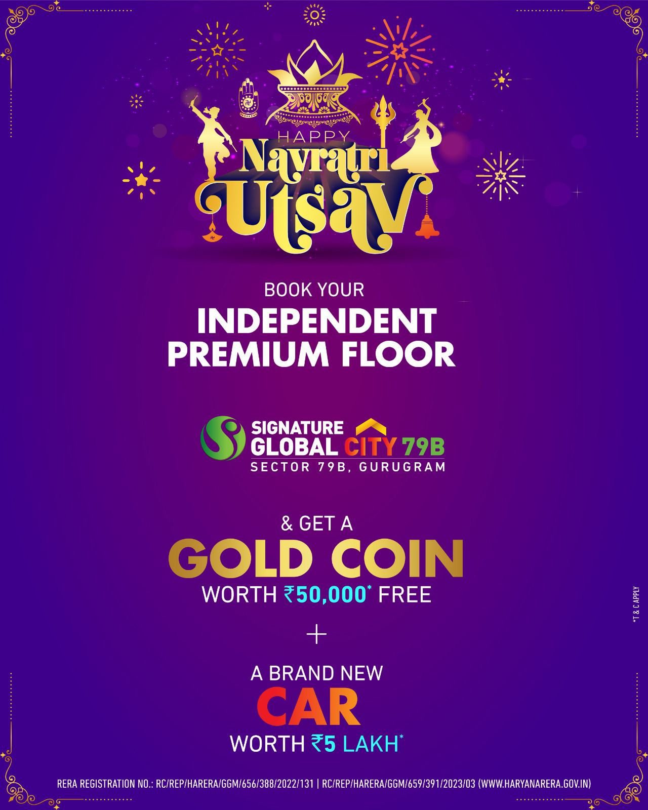 Navratri Ustav Book your independent premium floors at Signature Global City 79B, Sector 79B, Gurgaon Update