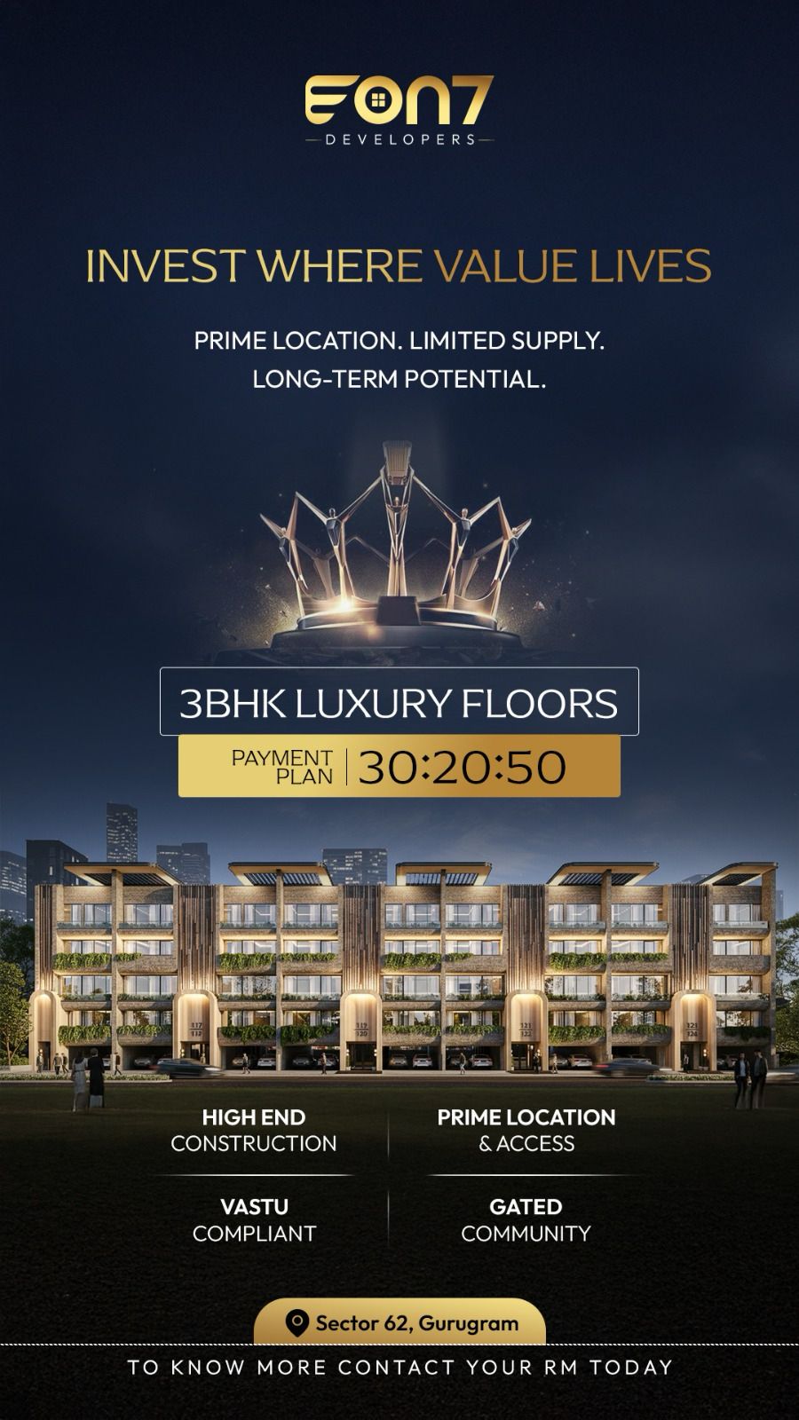 Discover Luxury Living at ON7 Developers in Sector 62, Gurugram - 3BHK Luxury Floors Update