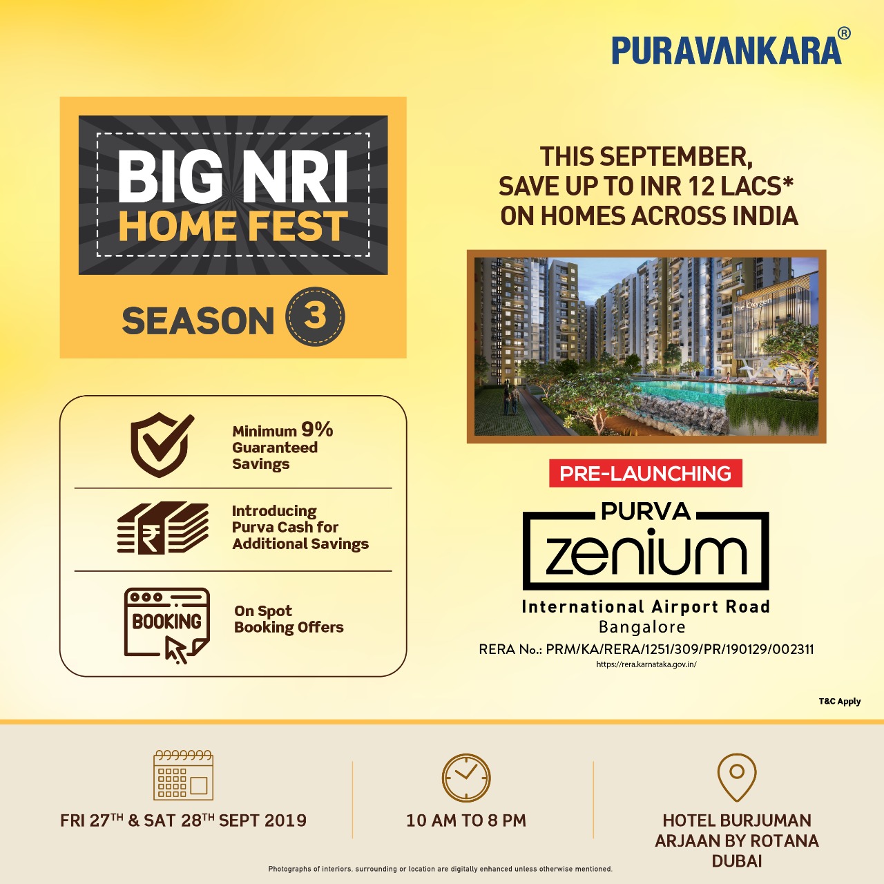 Purva Zenium offers minimum 9% guaranteed savings at big NRI home fest in Bangalore Update
