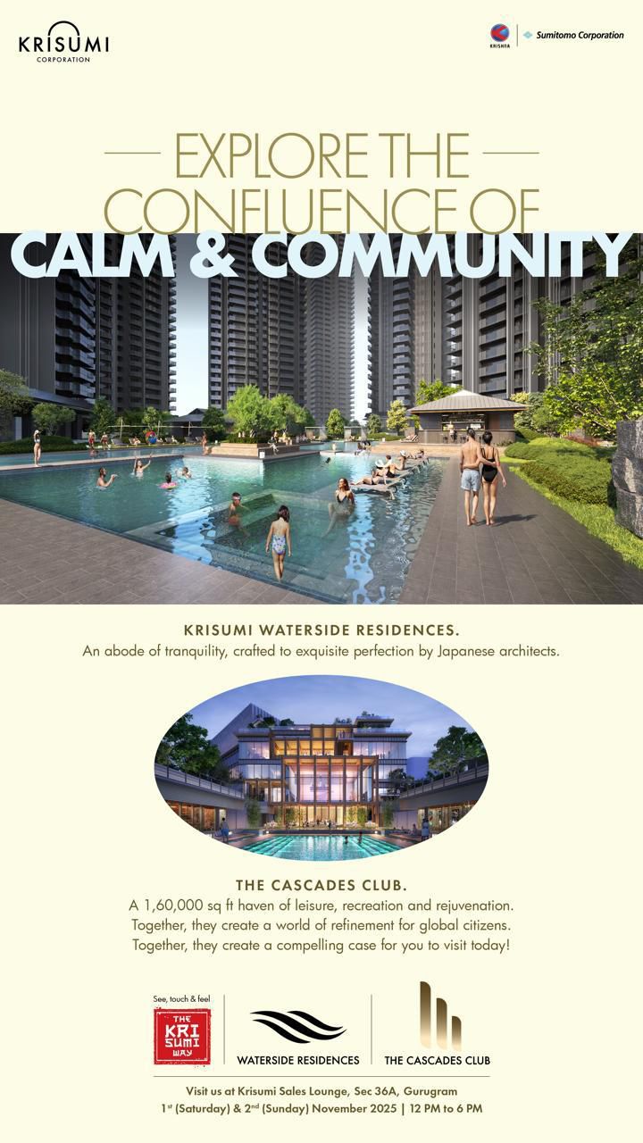 Explore Krisumi Waterside Residences & The Cascades Club, Krisumi City, Gurugram, Nov 1-2 Update