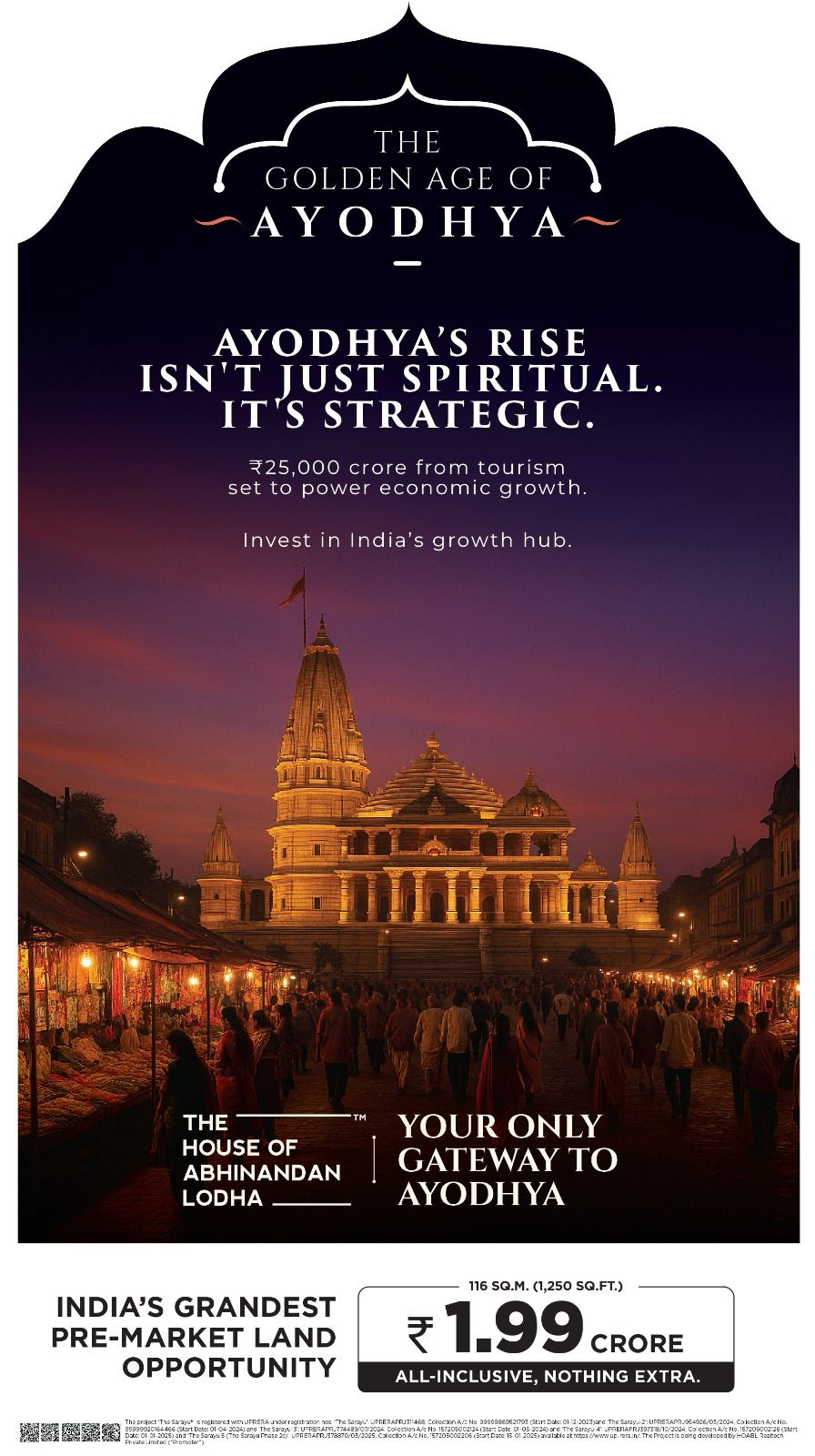 Discover Your Gateway to Ayodhya, The House of Abhinandan Lodha, ₹1.99 Crore Update