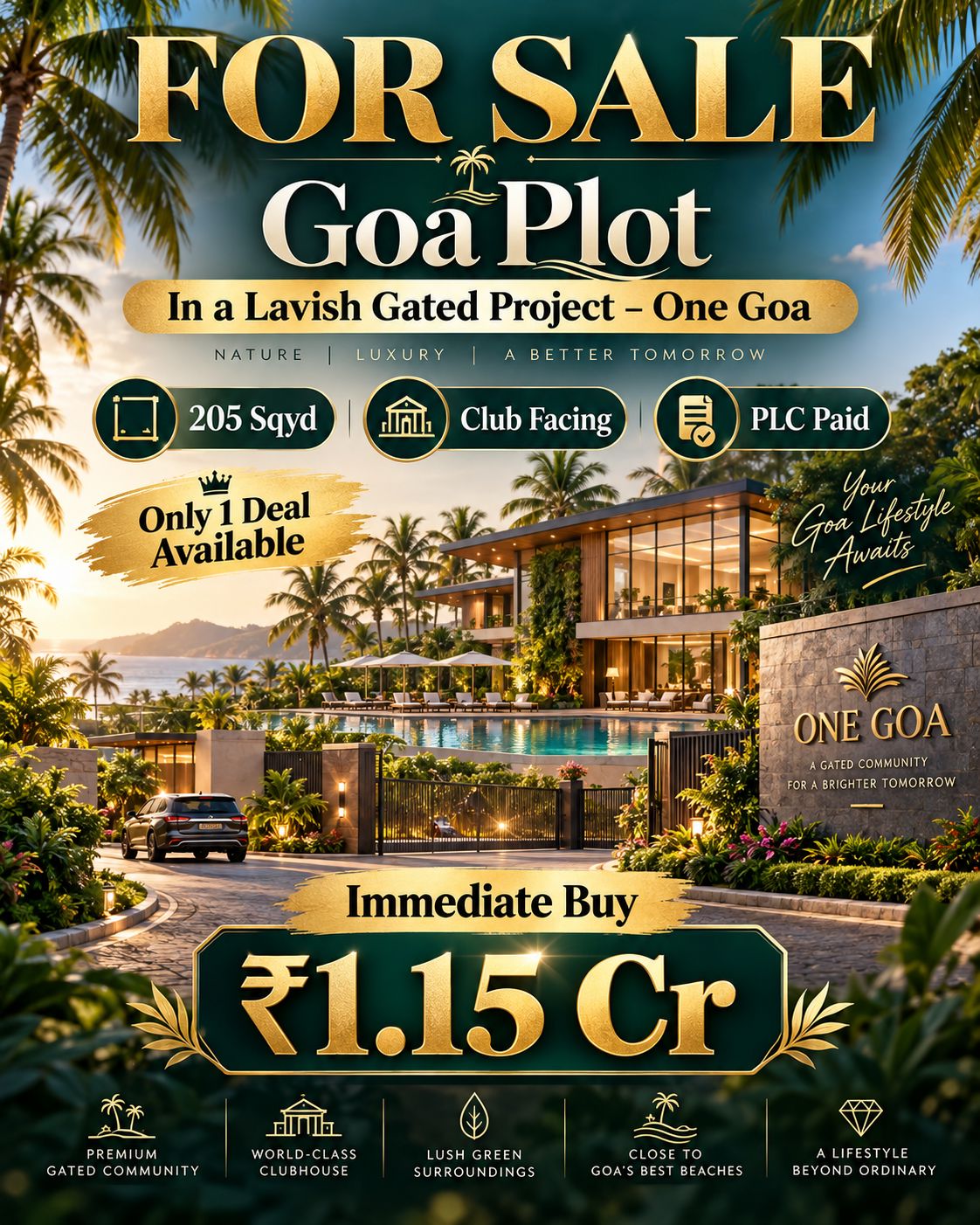 Limited Offer on Goa Plot in One Goa || Immediate Purchase Opportunity in One Goa || Secure Your Club Facing Goa Plot Now Update