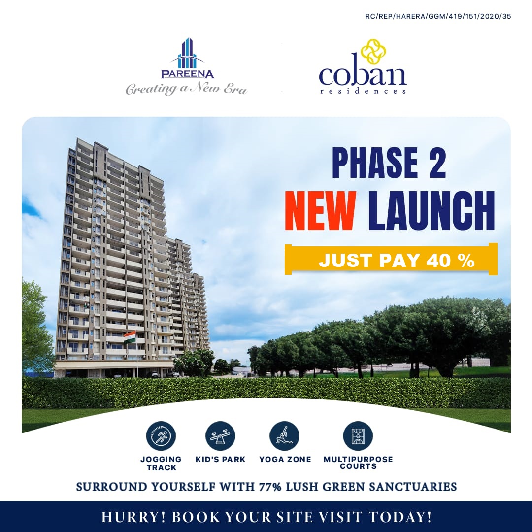 New Launch in Gurgaon, Pay Just 40% Update