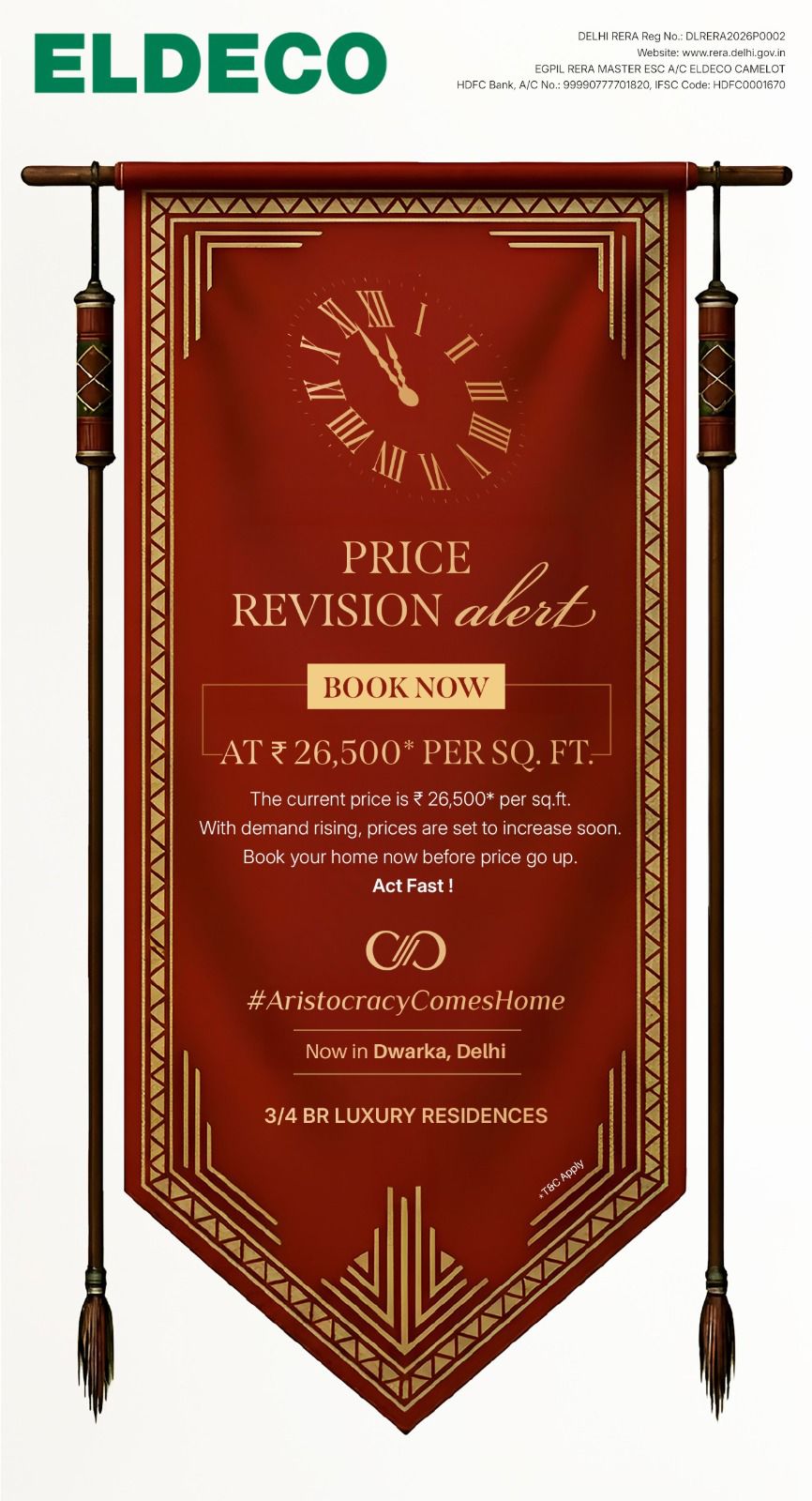 Eldeco Luxury Residences in Dwarka at ₹26,500/sq ft - Act Fast! Update