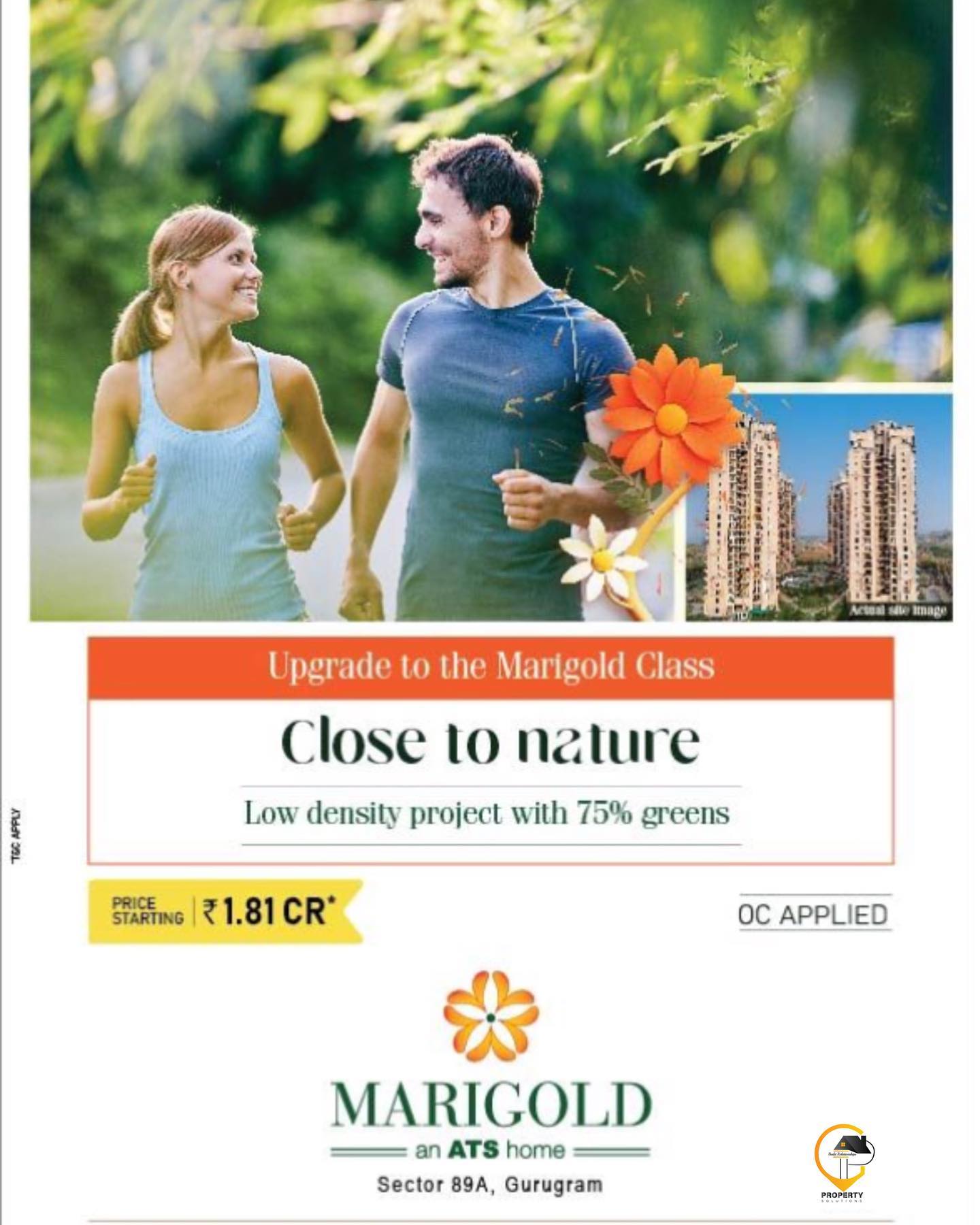 Low density projects with 75% green at ATS Marigold, Gurgaon Update