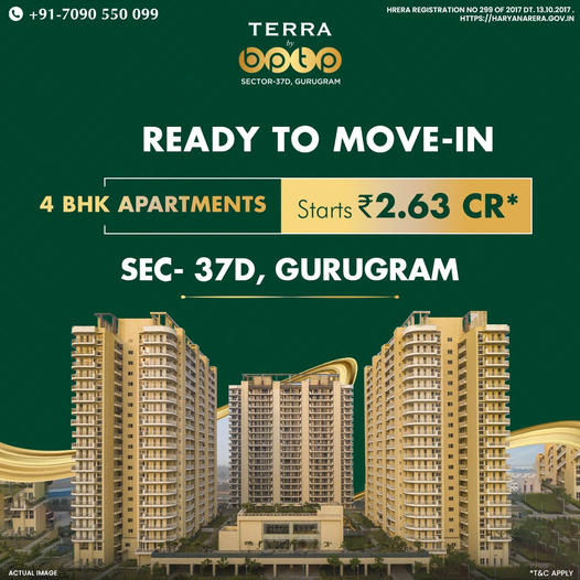 Terra Group's Prime 4 BHK Residences in Sec-37D, Gurugram - Move-In Ready Update