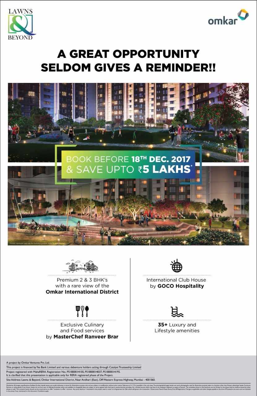 A great opportunity seldom gives a reminder at Omkar Lawns And Beyond in Mumbai Update