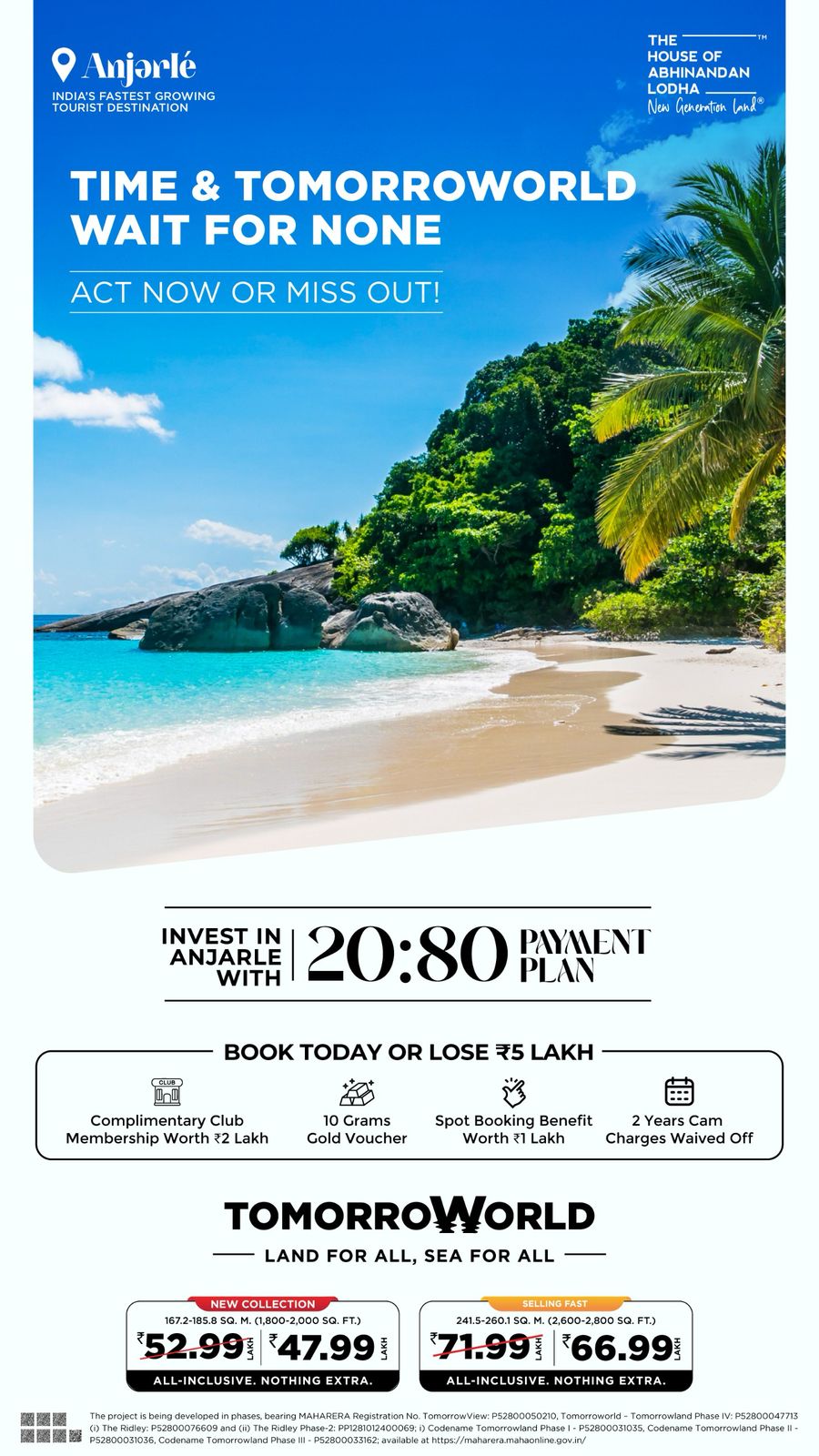 Act Now: Invest in TomorrowWorld by Abhinandan Lodha, Anjarle at ₹47.99 Lakh Update