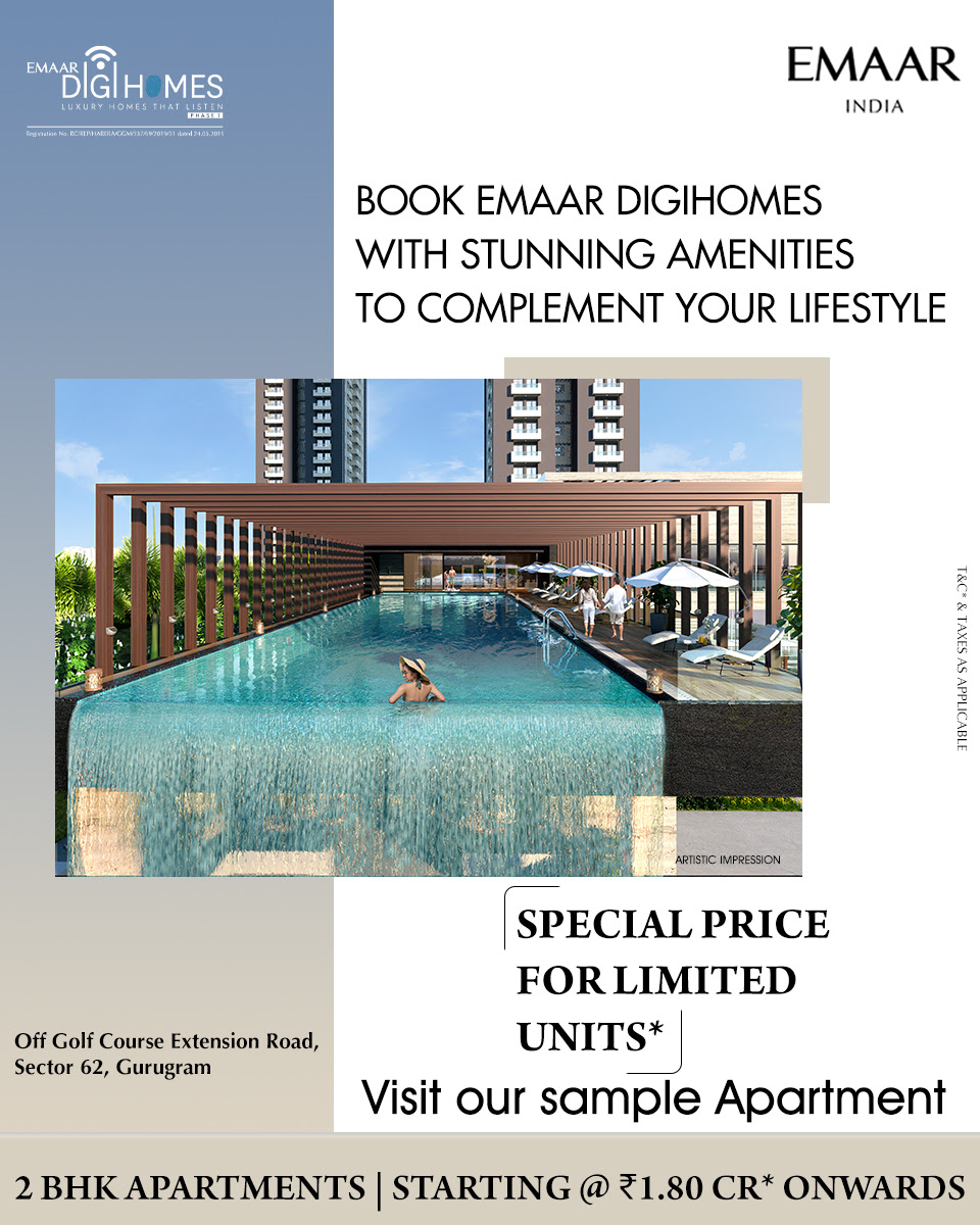 Book Emaar Digi Homes with stunning amenities to complement your lifestyle in Sector 62, Gurgaon Update