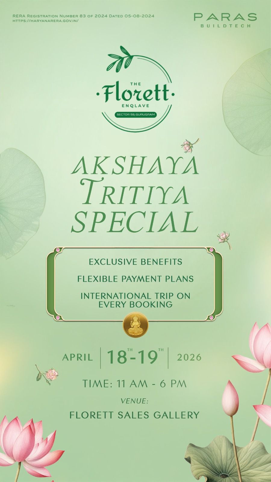 Unlock Akshaya Tritiya Special at The Florett Enclave || Exclusive Benefits Await You This Akshaya Tritiya || Book Now for a Special Akshaya Tritiya Offer Update