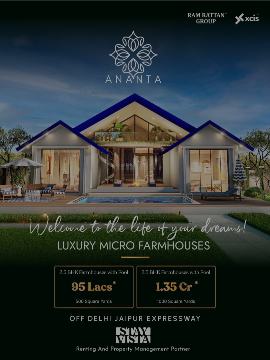 Exclusive 2.5 BHK Farmhouses, Ananta by Ram Rattan Group, Off Delhi Jaipur Expressway from 95 Lacs Update