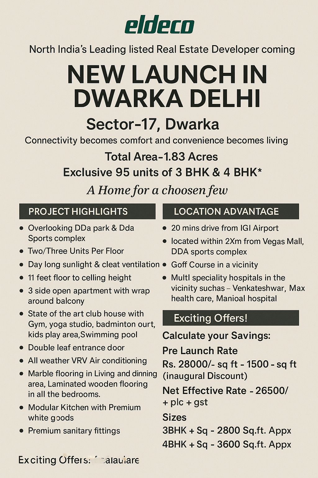 Discover Luxury Living in Dwarka, Eldeco's New Launch Update