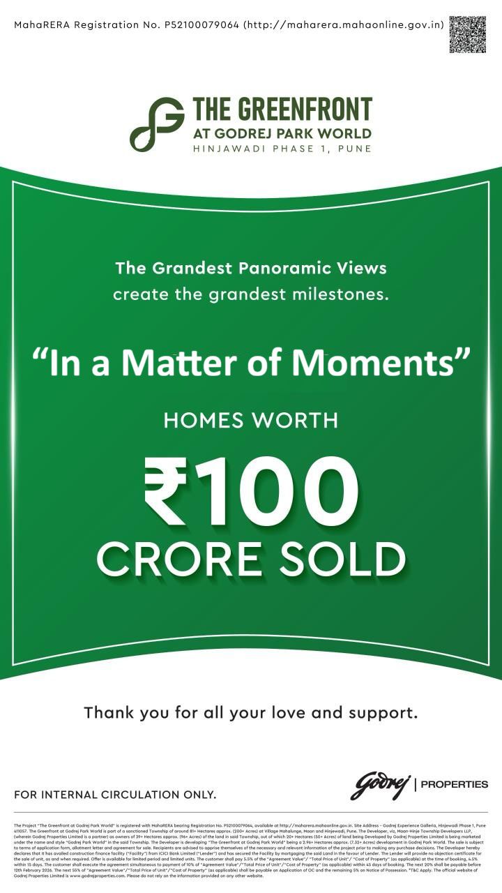 Unlock Exclusive Living at Greenfront, Godrej Park World, Hinjawadi Phase 1, Pune Update