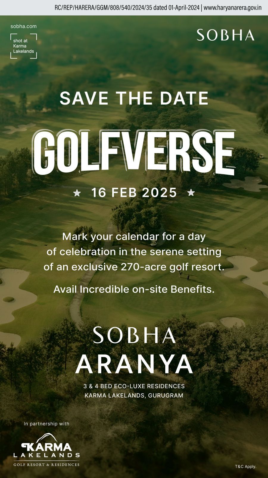 Join GOLFVERSE at Sobha Aranya, Feb 16, 2025 Update