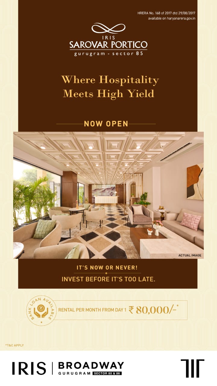 Open Now: IRIS Sarovar Portico Gurugram, Sector 85 - Starting at ₹80,000 Rent Update