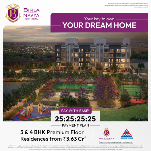 Pay with easy 25:25:25:25 payment plan at Birla Navya, Sector 63A, Gurgaon Update