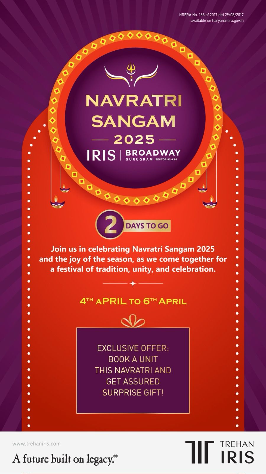 Exclusive Navratri Offer at IRIS Broadway, Gurugram from 4th to 6th April! Update