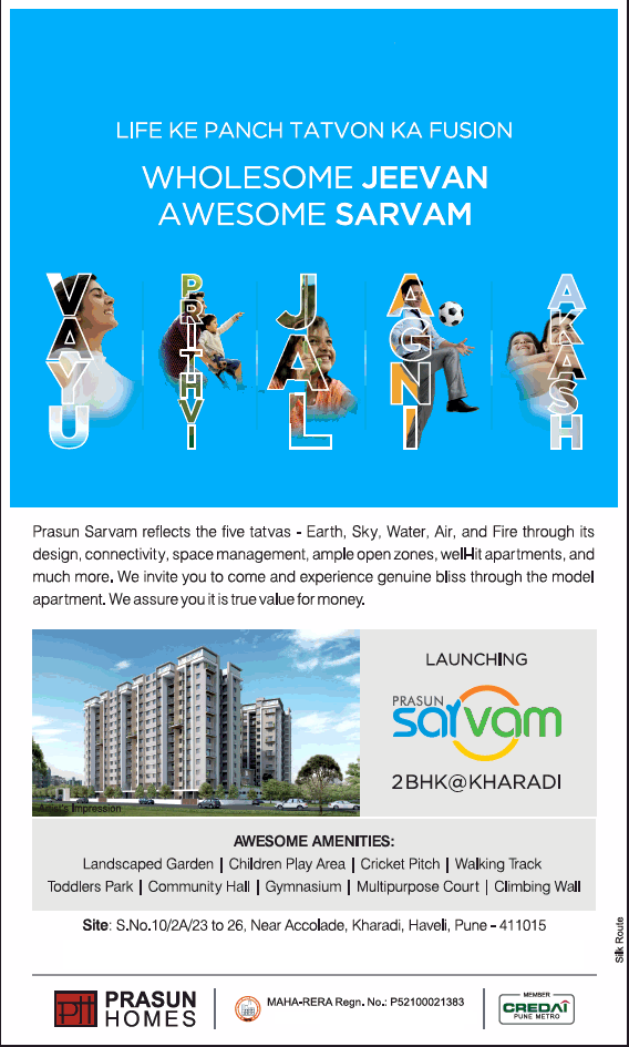 Prasun Sarvam launching 2 BHK apartment at Kharadi, Pune Update