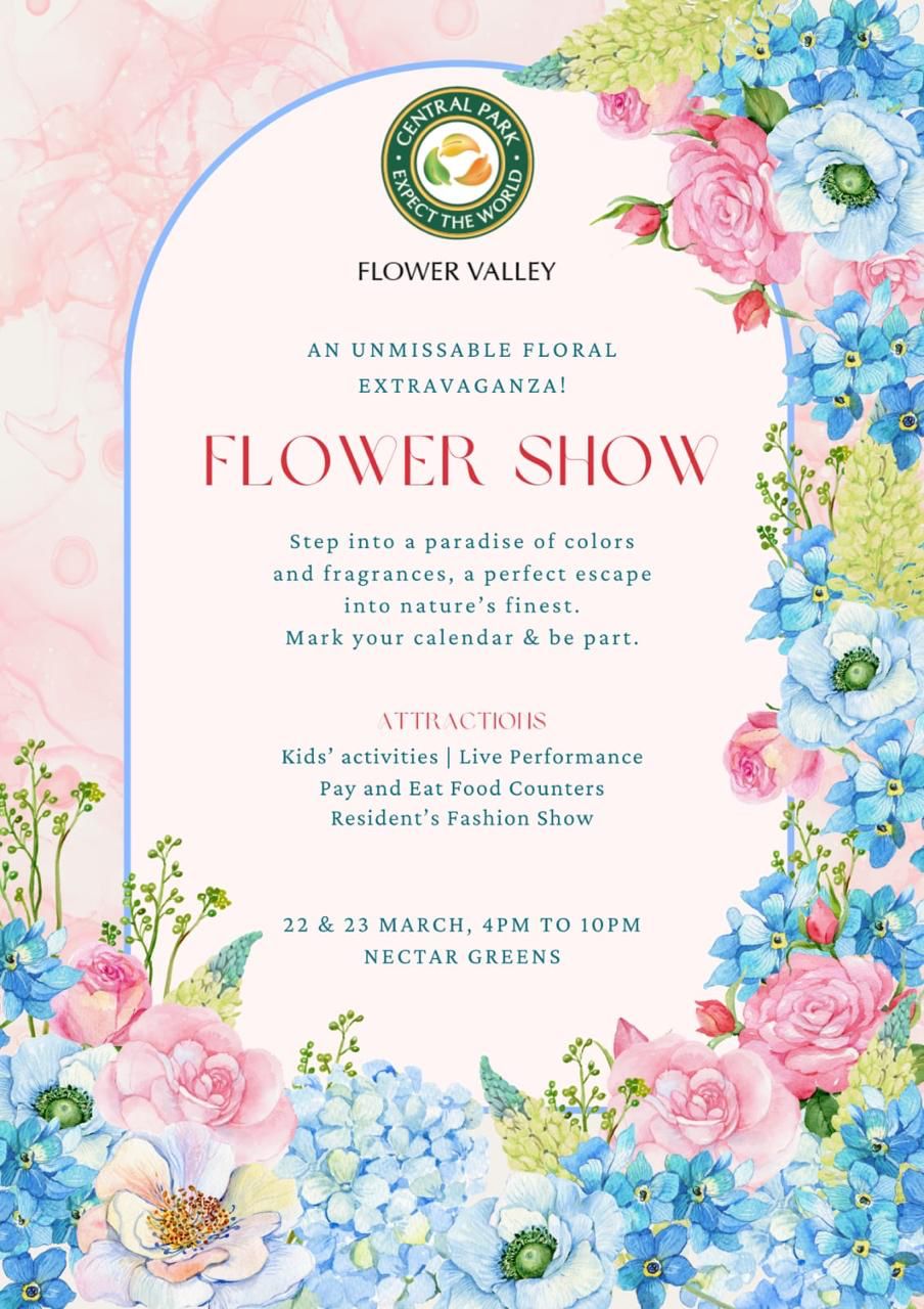 Join the Central Park Flower Valley Extravaganza, 22 & 23 March at Nectar Greens! Update