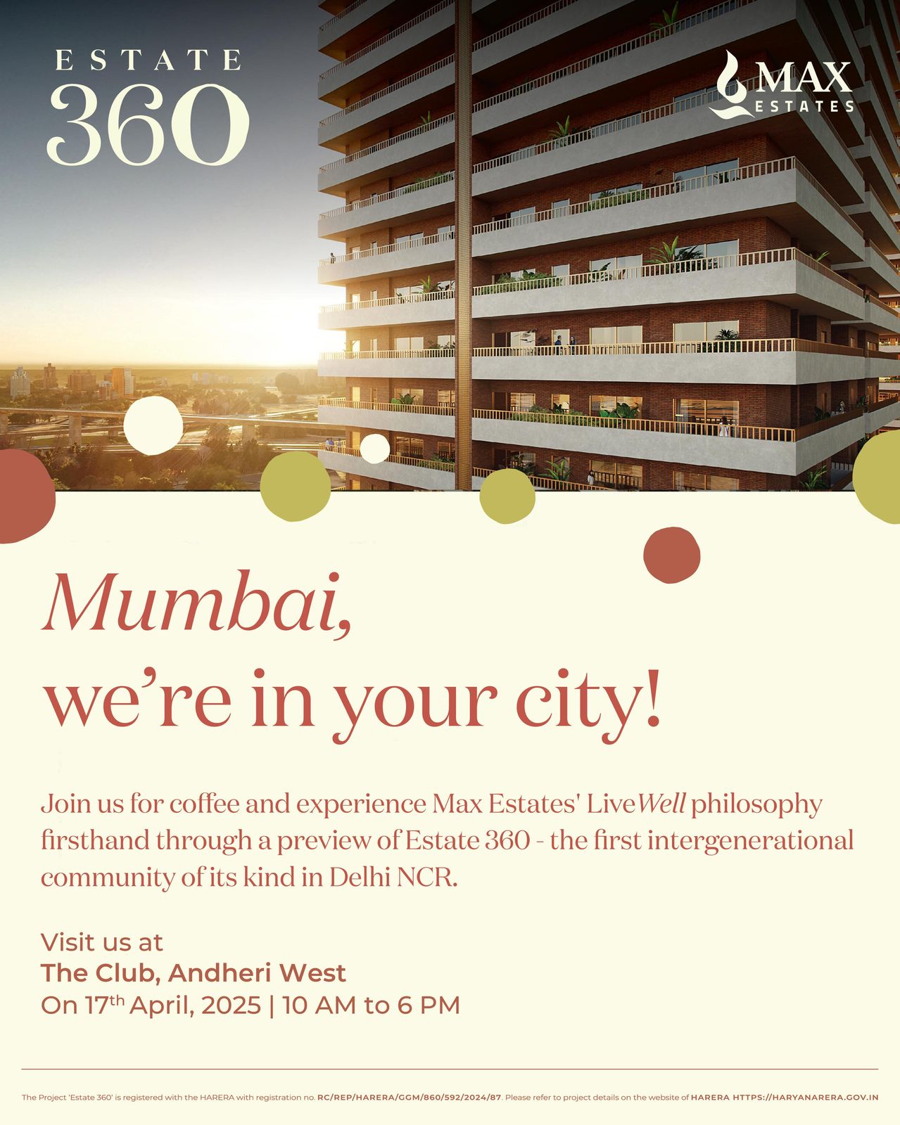 Discover Luxury Living at Estate 360 by Max Estates in Delhi NCR, Preview in Mumbai on 17th April 2025 Update