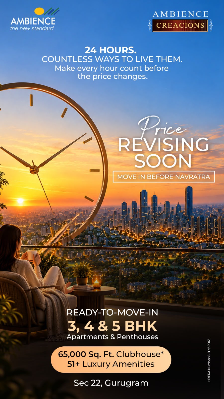 Price Revising Soon at Ambience Creacions || Move in Before Navratra in Gurugram || Secure Your Apartment in Sec 22, Gurugram Update