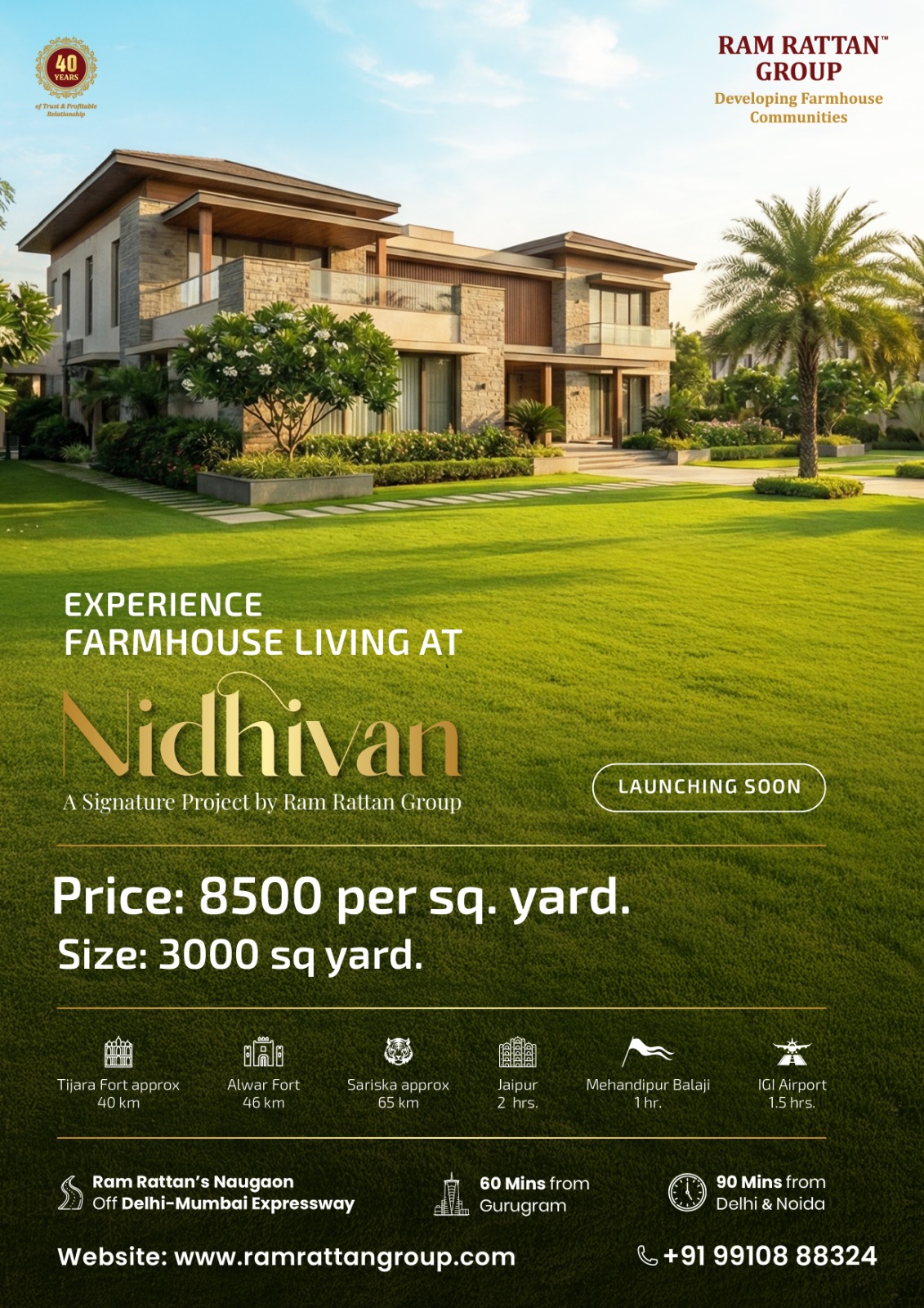 Experience Farmhouse Living at Nidhivan || Discover Luxurious Farmhouses by Ram Rattan Group || Explore Nidhivan's Exclusive Launch Update