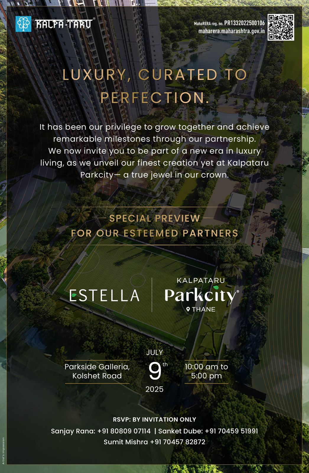 Join Us for a Special Preview of Estella, Kalpataru Parkcity, Thane, July 9th Update