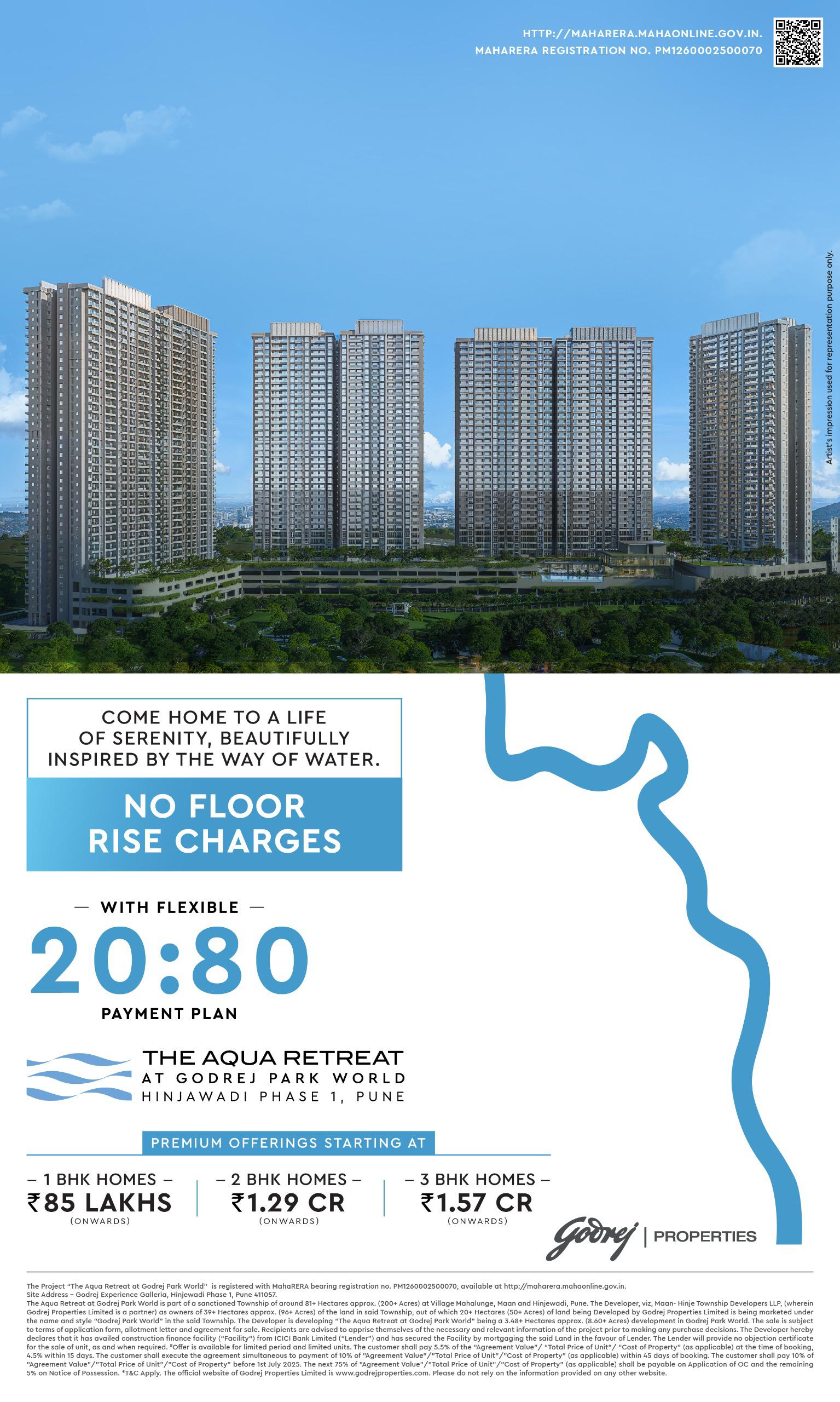 Own Your Dream Home at The Aqua Retreat, Godrej Park World, Hinjewadi Phase 1 Update