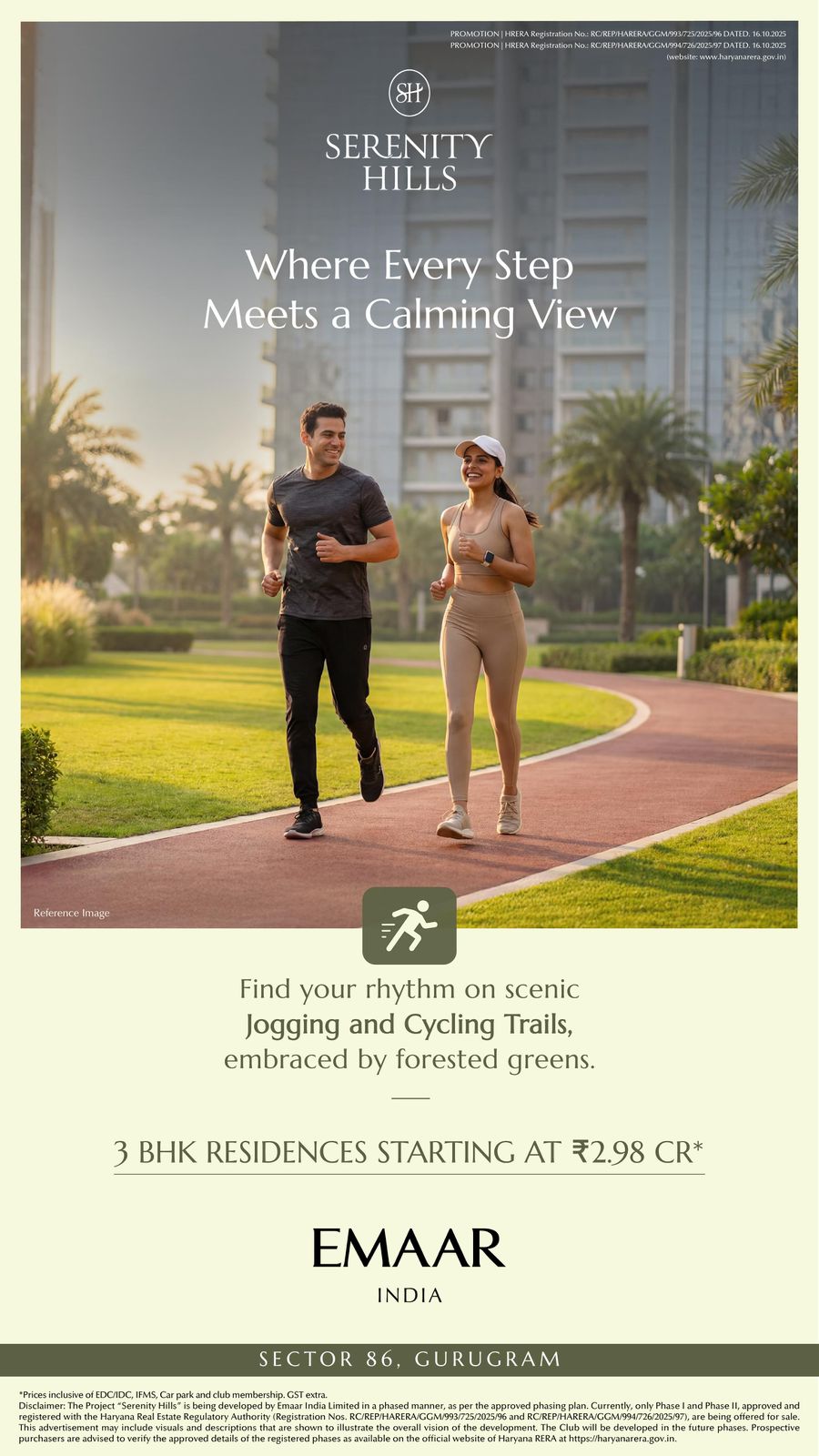 Experience Serenity Hills by EMAAR in Sector 86 Gurugram, 3 BHK Starting at ₹2.98 Cr Update