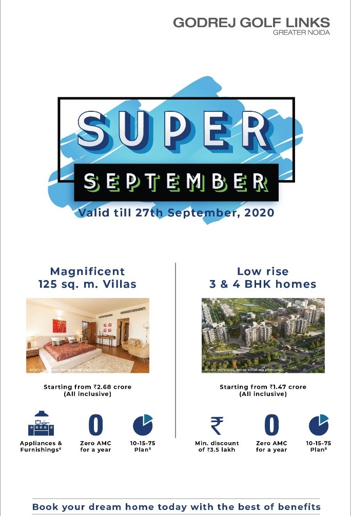 Super september offers at Godrej Golf Links in Sector 27, Greater Noida Update