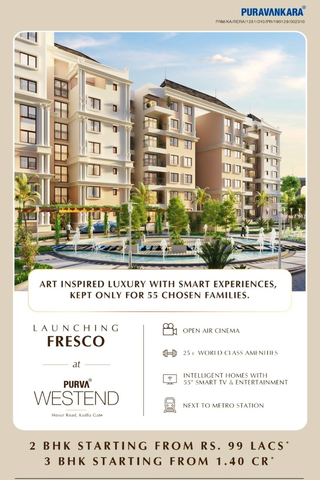 Launching Purva Westend Fresco, Hosur Road, Bangalore Update