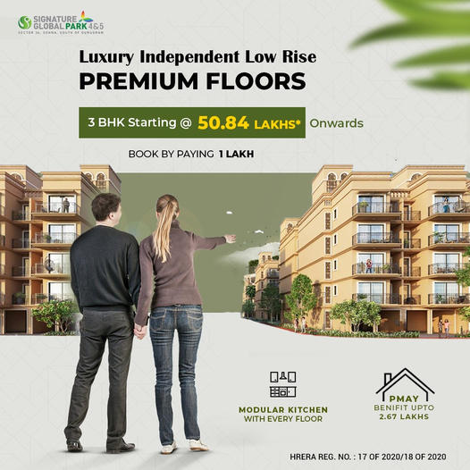 Luxury independent low rise premium floors at Signature Global Park 4 and 5, South Gurgaon Update