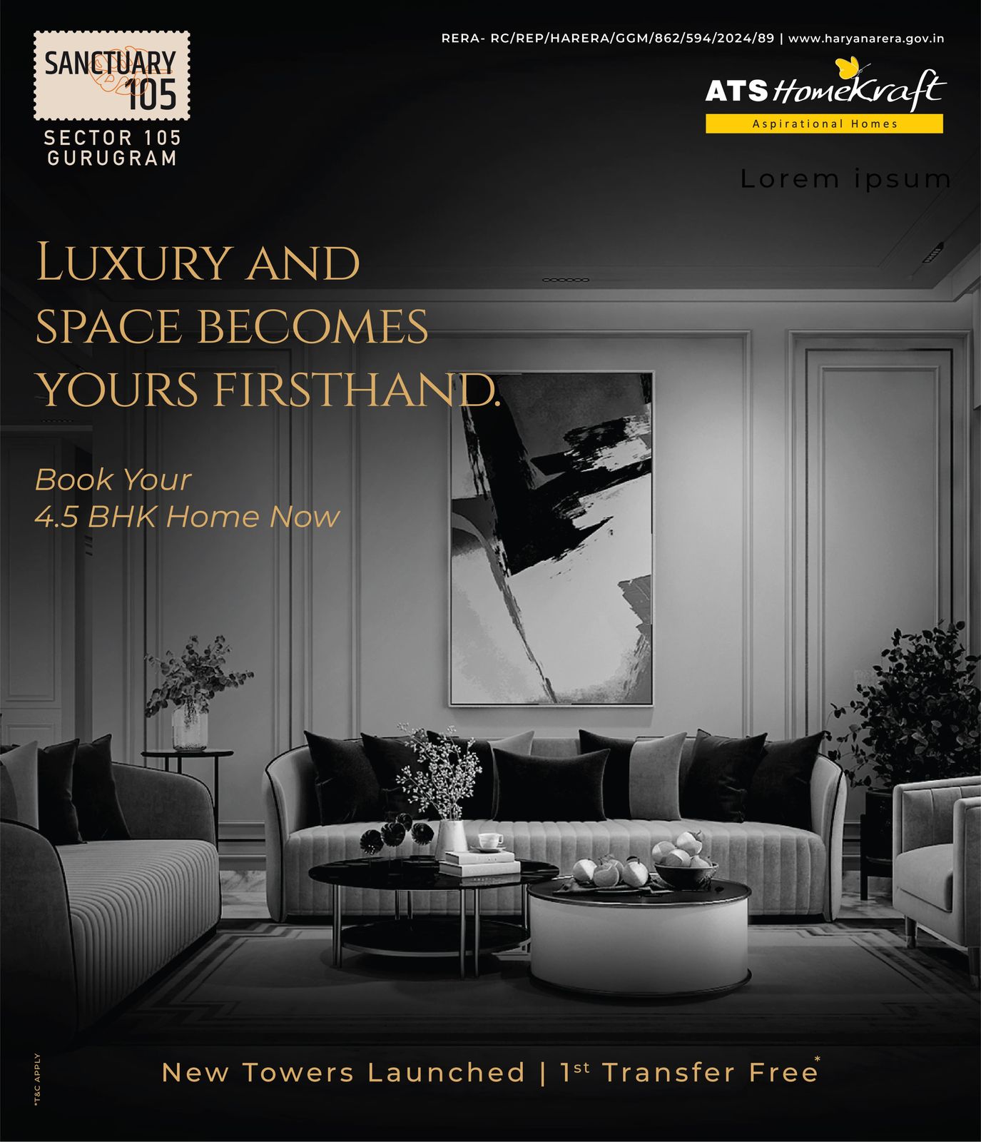 Experience Luxury in Gurugram - 4.5 BHK Homes at ATS HomeKraft Sanctuary 105. Update