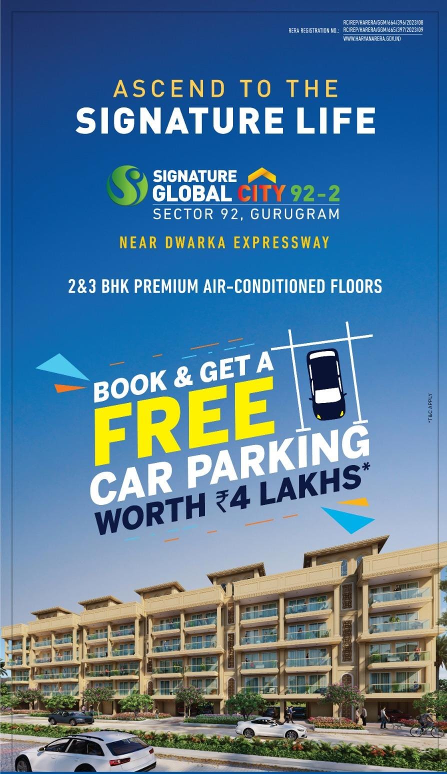 Signature Global City 92 Gurugram: Book Now and Get a Free Car Parking Worth 4 Lakhs* Update