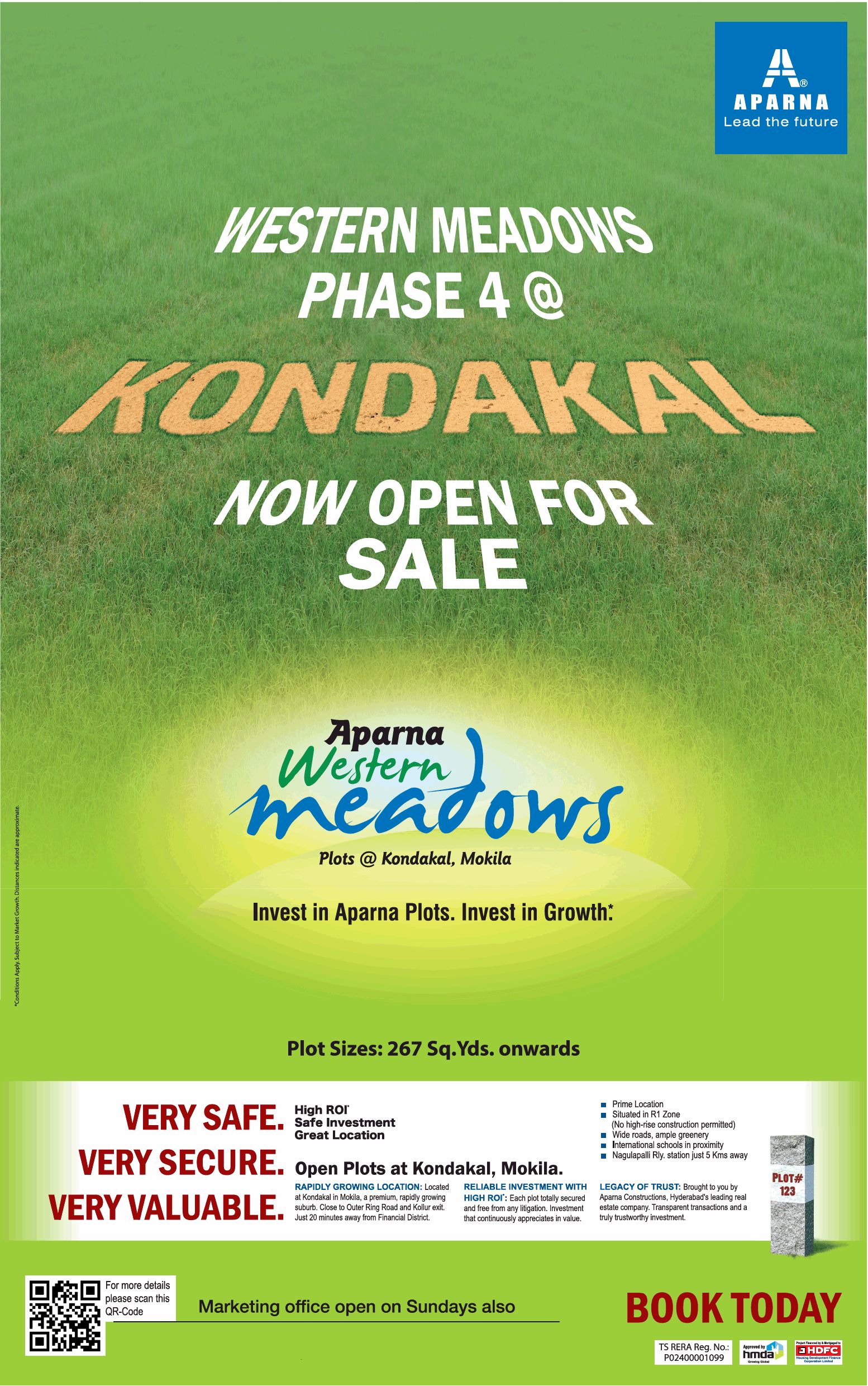 Now open for sale at Aparna Western Meadows, Hyderabad Update