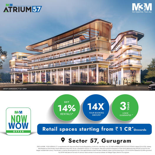 M3M Atrium57: The New Commercial Epicenter in Sector 57, Gurugram Update