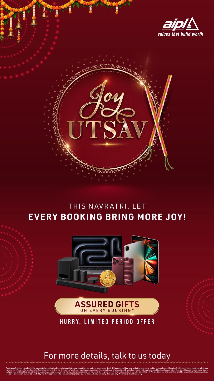 Unlock Joy with Every Booking This Navratri! || Limited Period Assured Gifts from AIPL! || Grab Your Navratri Offer Now with AIPL! photo 1