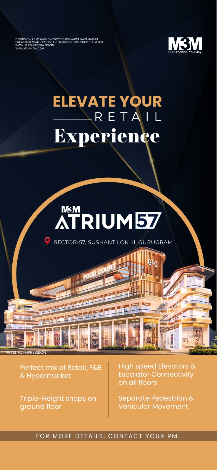M3M Atrium57: Revolutionizing Retail Spaces in Sector-57, Sushant Lok III, Gurugram Update