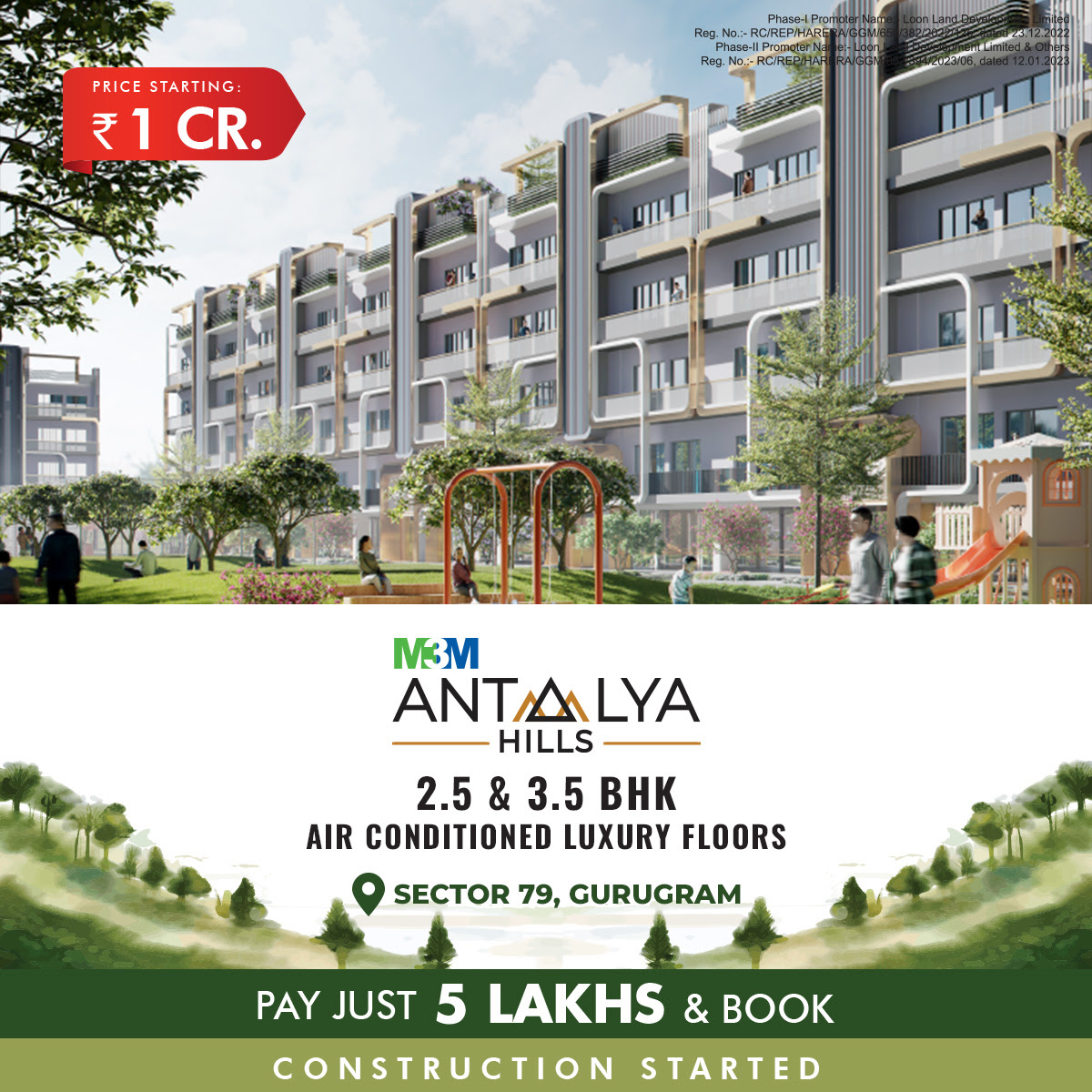 Construction started at M3M Antalya Hills in Sector 79, Gurgaon Update