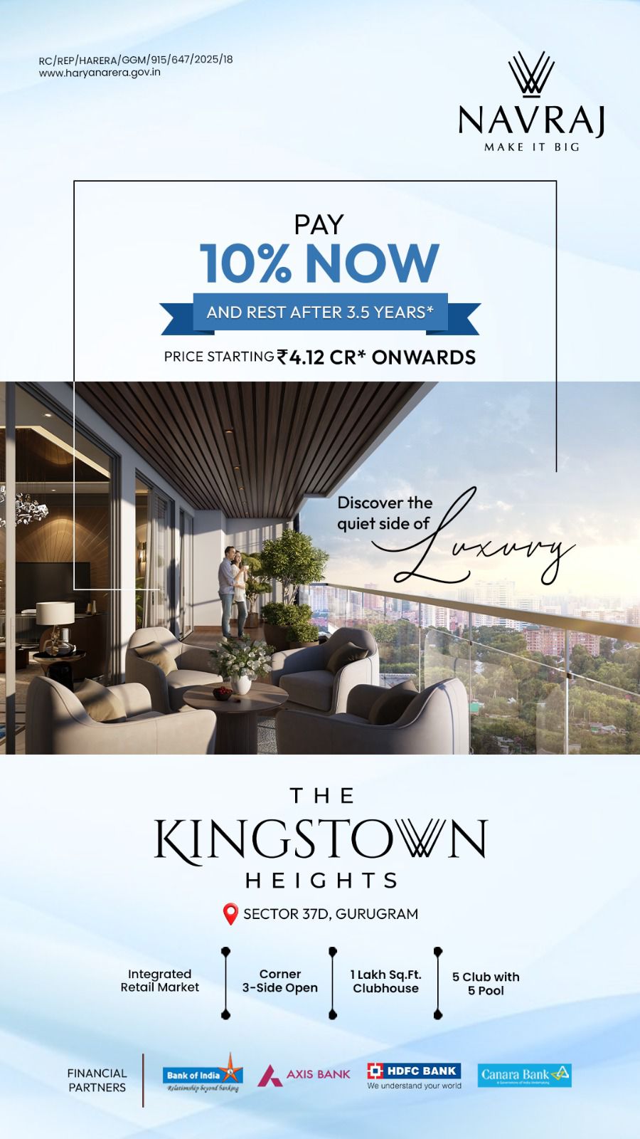 Pay 10% Now at Navraj Kingstown Heights || Luxury Living in Gurugram || Secure Your Home with 10% Down Payment Update