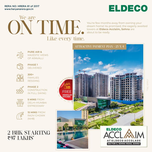 Eldeco Acclaim at Eldeco Accolade on Sohna Road, Sohna: Timely Elegance Meets Modern Living Update