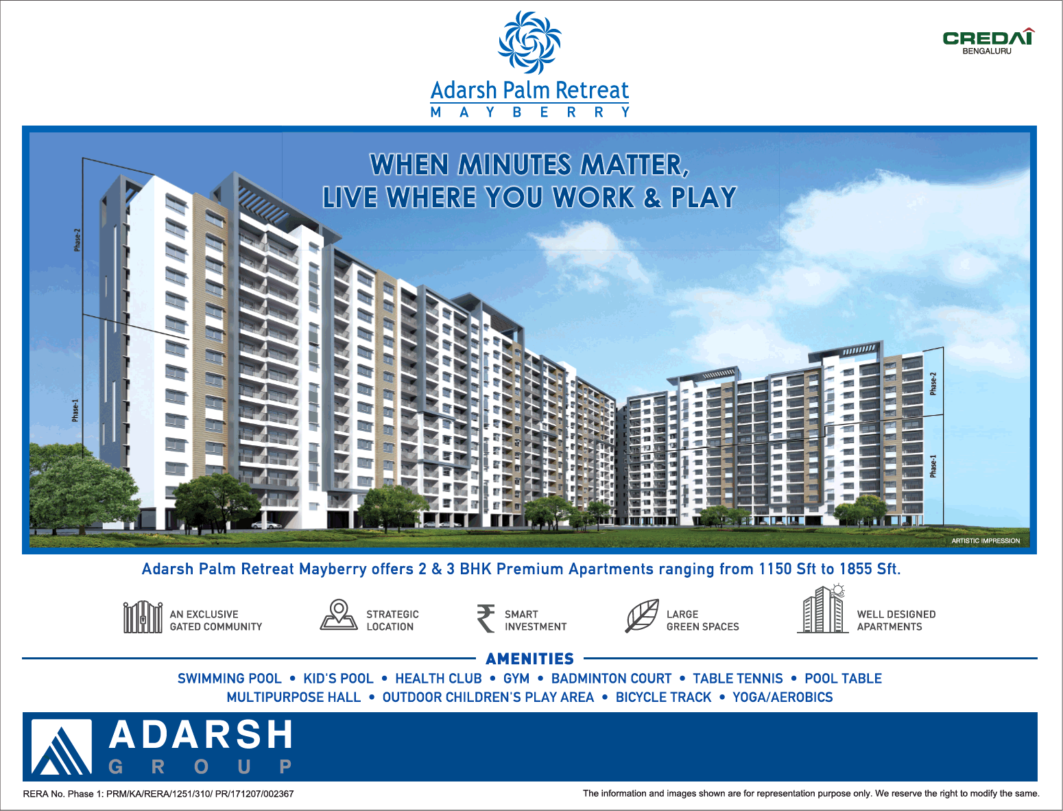 Avail 2 & 3 bhk premium apartment at Adarsh Palm Retreat Mayberry in Bangalore Update