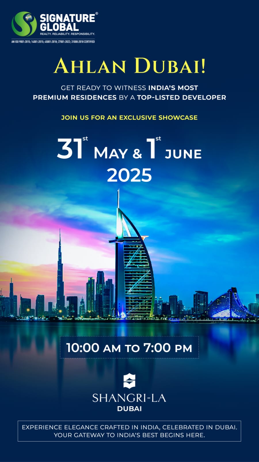 Join the Exclusive Showcase by Signature Global on 31st May & 1st June, Dubai Update