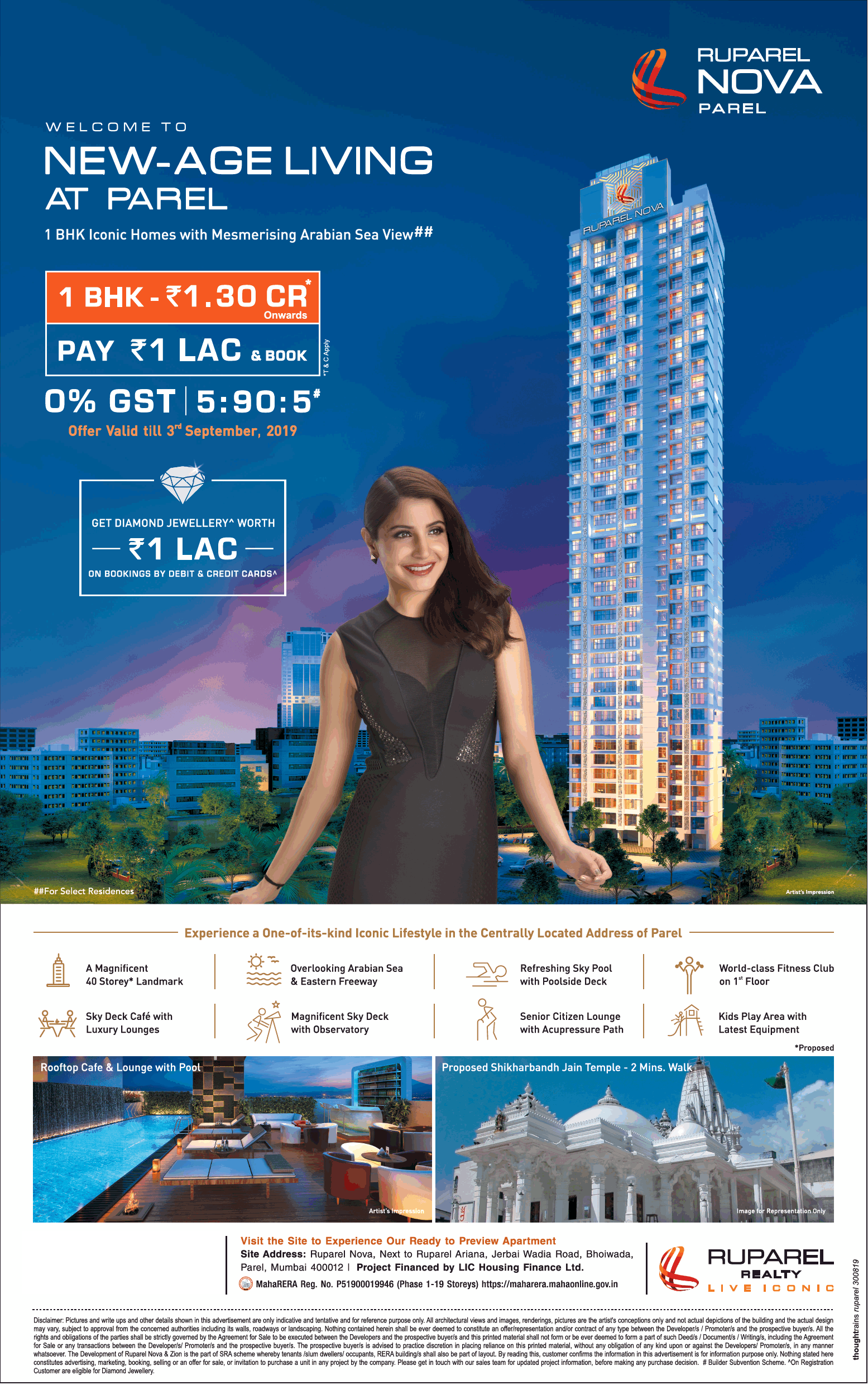 Pay just 1 lakh & book your 1 bhk at Ruperal Nova Parel in South Mumbai Update