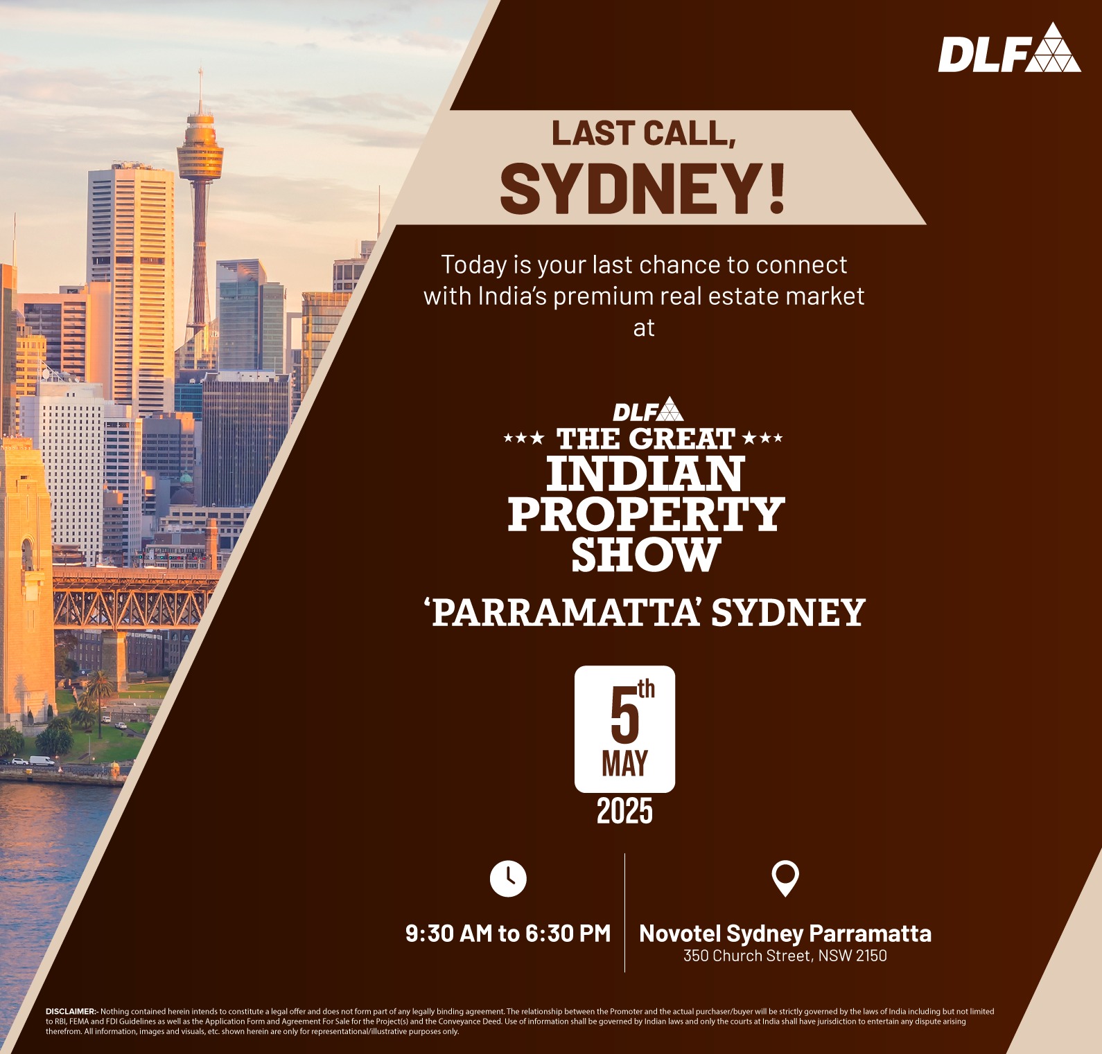 DLF's Great Indian Property Show - Parramatta, Sydney, May 5th, 2025. Update