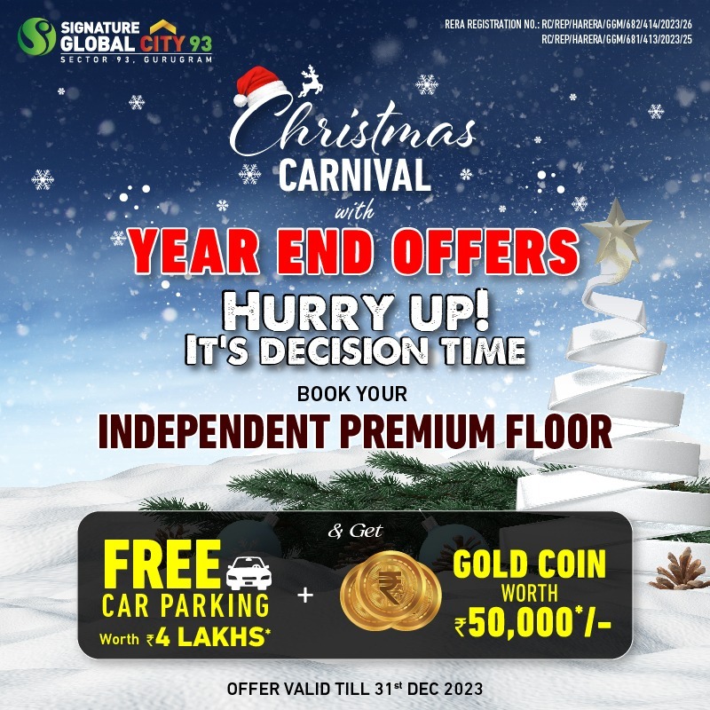 Signature Global City 93's Christmas Carnival Beckons with Year-End Offers in Sector 93, Gurugram Update