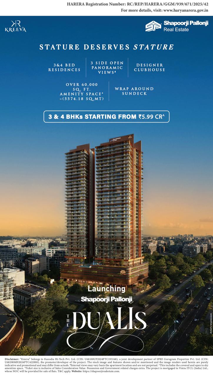 Discover Premium Living at Shapoorji Pallonji The Dualis, Gurugram, Starting at ₹5.99 CR! Update