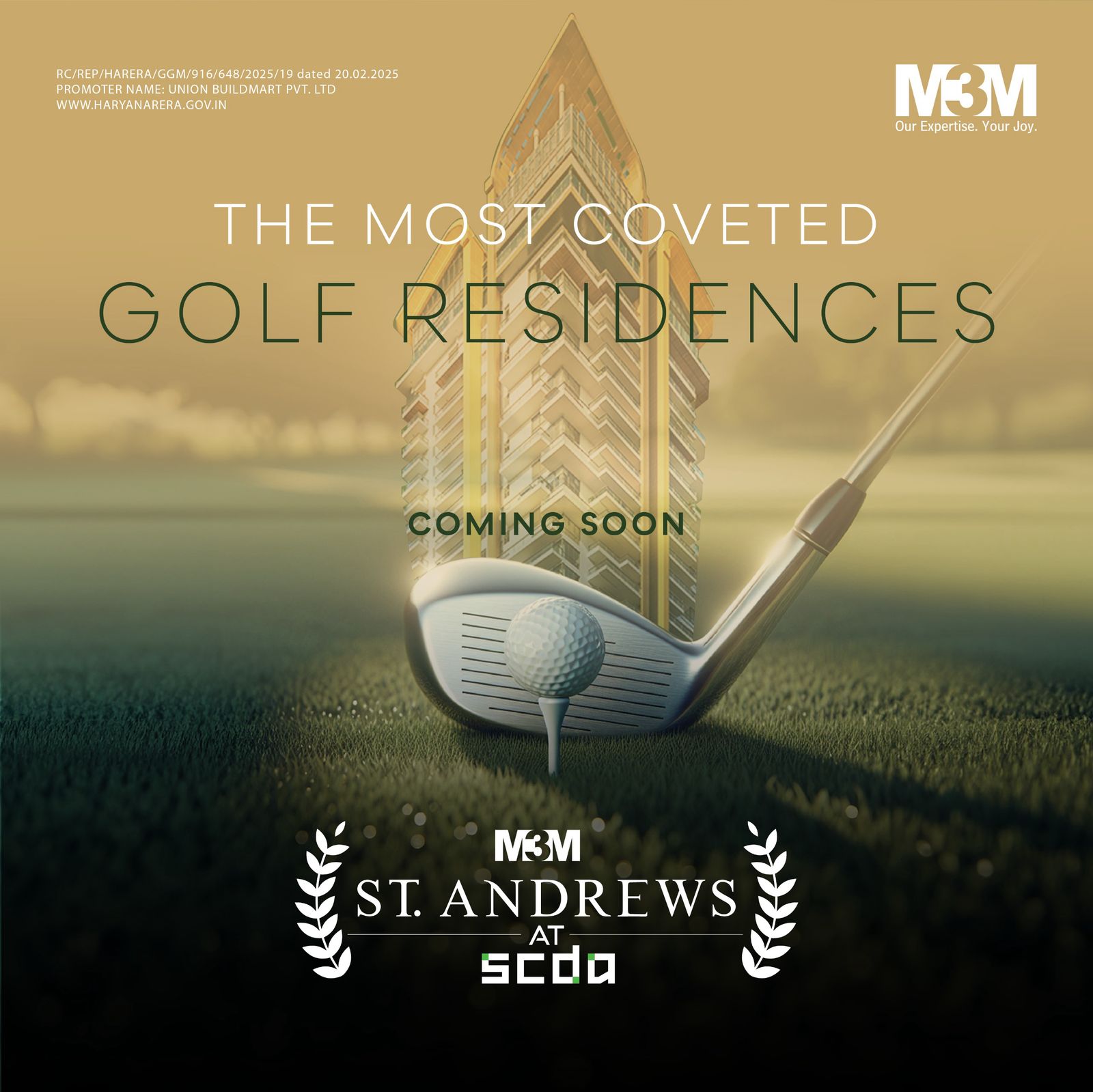 St. Andrews at SCDA by M3M, Coming Soon, Luxurious Golf Residences Update